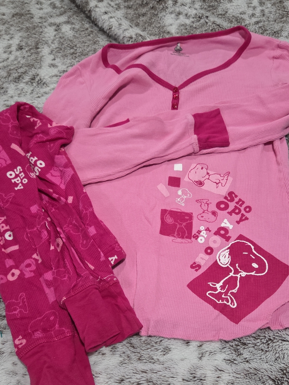 Peanuts Pink & Dark Pink Snoopy Pjs